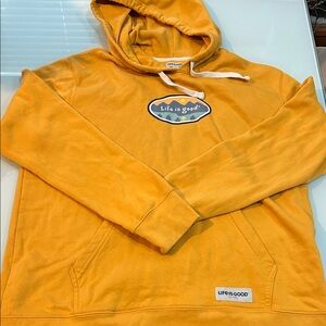 Life Is Good Men's Mustard thick! Hoodie